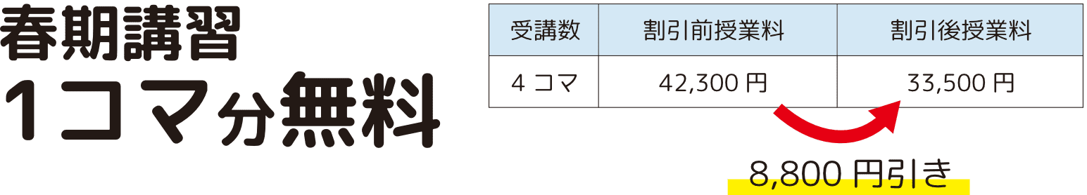 講習1コマ分無料